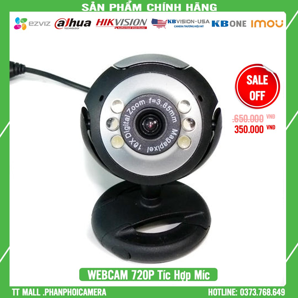 [Giá Siêu Rẻ] Webcam 1.3 MP HD Siêu Nét Xoay 360 Độ có Micro Đàm Thoại Dạy Học Trực Tuyến