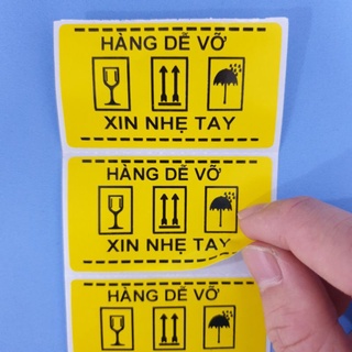100 Tem dán hàng dễ vỡ kích thước 7x5cm có sẵn keo phù hợp gói hàng nhỏ
