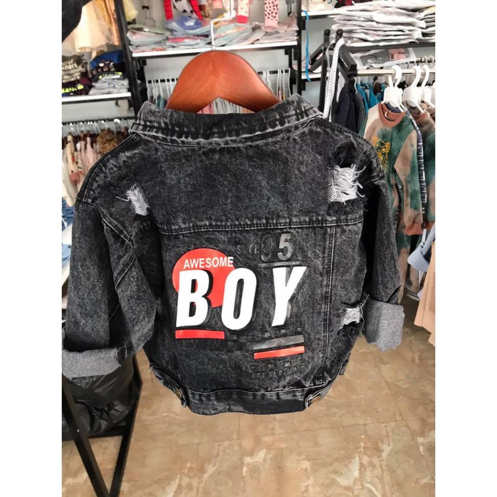 Áo khoác jeans rách cực ngầu cho bé trai