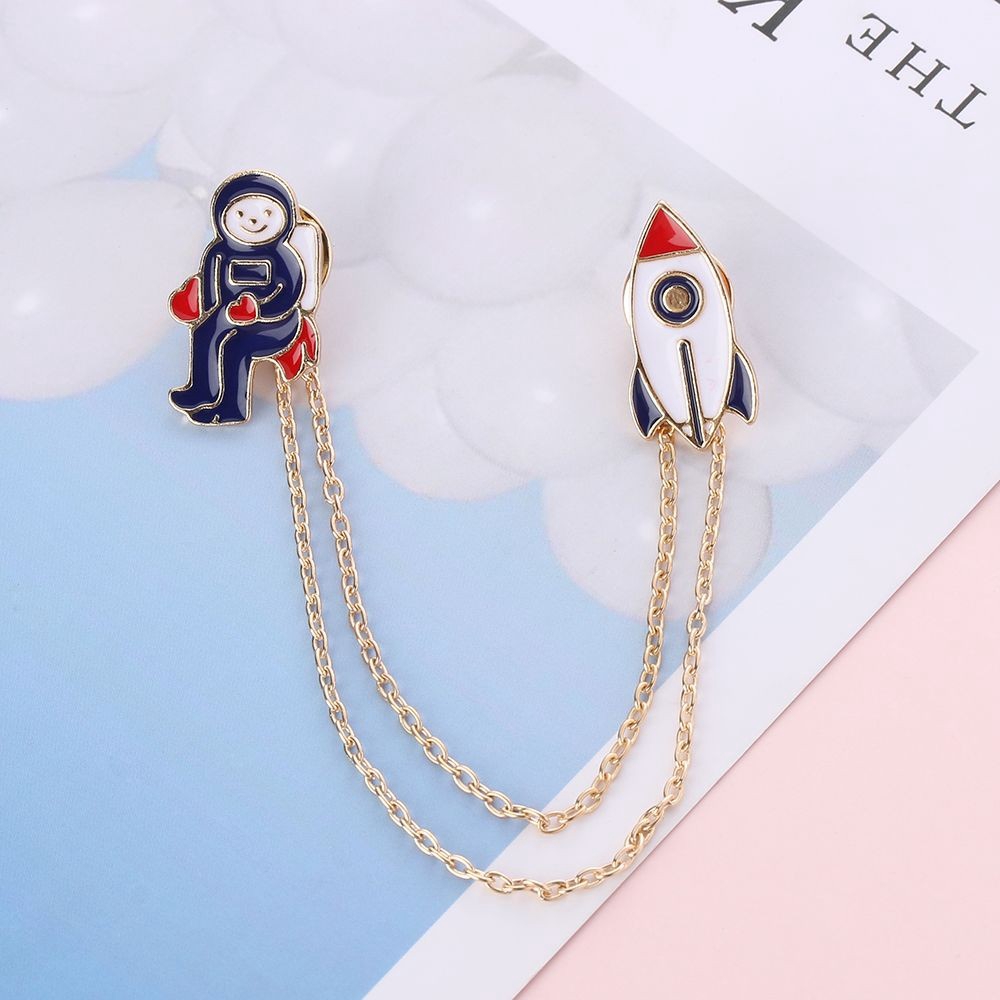 Pin cài áo phi hành gia và tàu vũ trụ có dây - GC044