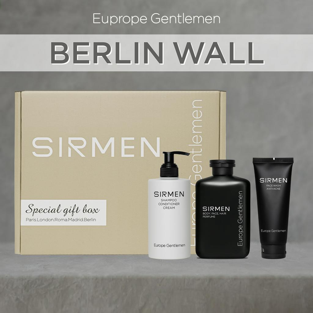 Giftbox Combo 3 - Berlin Wall Gồm Sữa tắm gội nam 4 in 1 - Dầu gội xả dưỡng nam 3 in 1 và Sữa rửa mặt nam 2 in 1 SIRMEN