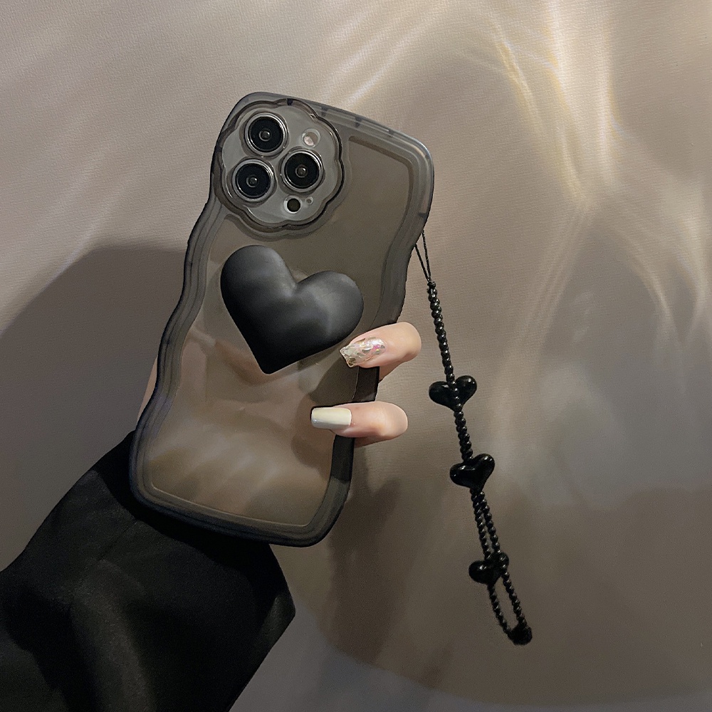 Ốp Điện Thoại Dẻo Họa Tiết Trái Tim 3D Dễ Thương Chống Sốc Cho iPhone 13 12 11 Pro XS Max X XR 7 8 plus