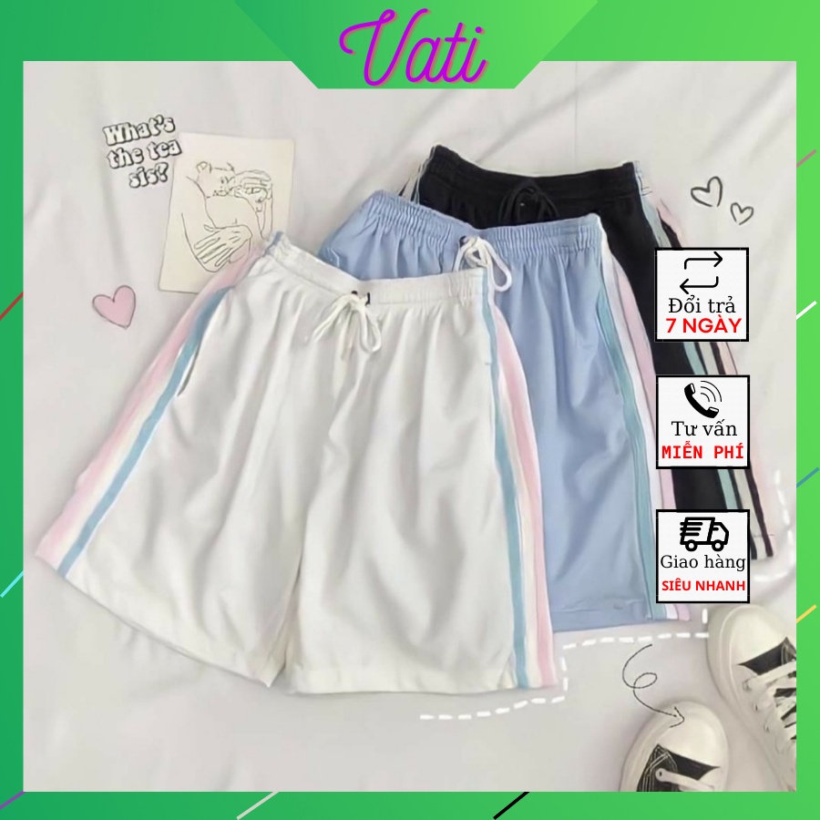 Quần 3 Sọc Cầu Vòng Nữ Cực XInh , Quần Nữ 3 Sọc Unisex Cao Cấp vati