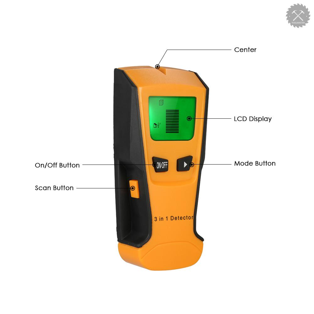 Máy dò tìm gỗ kim loại màn hình Lcd 3 trong 1 đa năng