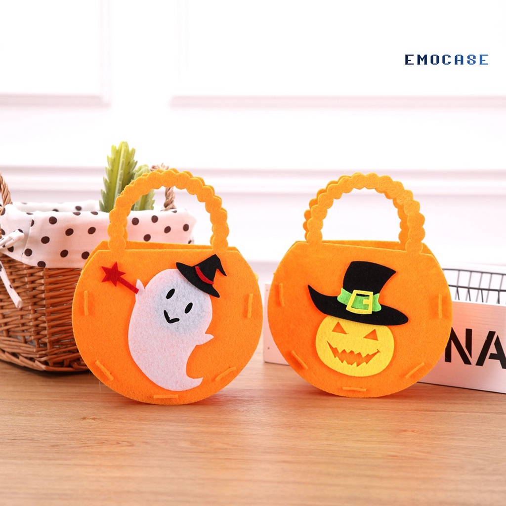 Túi Đựng Kẹo Bằng Vải Không Dệt Họa Tiết Bí Ngô Sáng Tạo
