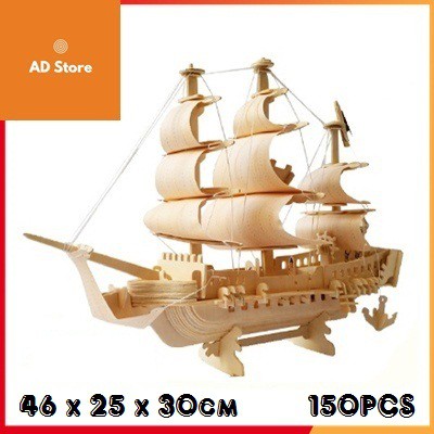 Đồ chơi lắp ghép gỗ 3D Tàu cướp biển Caribbean