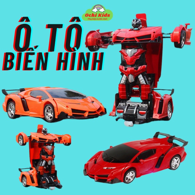 [CÓ ĐIỀU KHIỂN] Ô Tô Biến Hình Robot, Đồ Chơi Ô Tô Điều Khiển Từ Xa Phiên Bản Sạc Pin