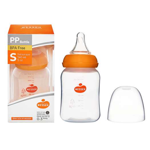 [CHÍNH HÃNG ĐỦ SIZE] Bình Sữa PP WESSER Cổ Hẹp 60ML/ 140ML/ 250ML