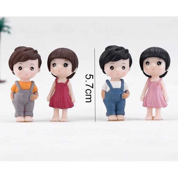 Phụ Kiện Tiểu cảnh cặp đôi dễ thương trang trí terrarium, chậu cây mini, sen đá, charm slime