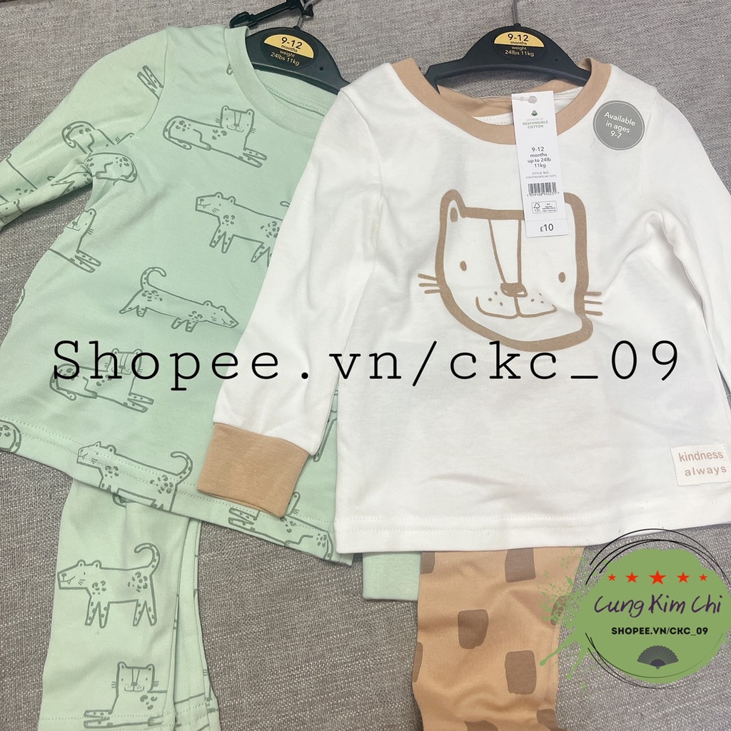 Sẵn set 2 bộ dài tay cho bé George UK quần legging