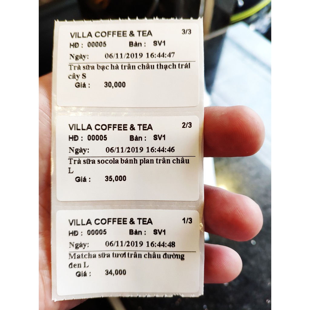 Giấy In Tem dán trà sữa trà chanh 50x30 10 cuộn
