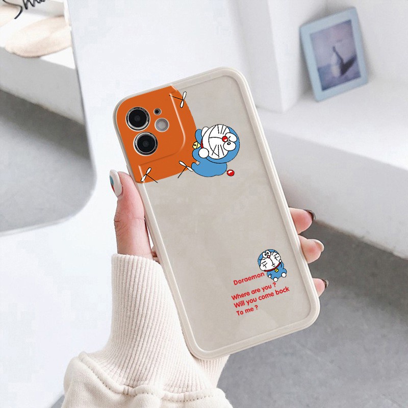 Ốp lưng iphone bóng in hình doremon cạnh vuông BVC 6/6plus/6s/6splus/7/7plus/8/8plus/x/xr/xs/11/12/pro/max/plus/promax