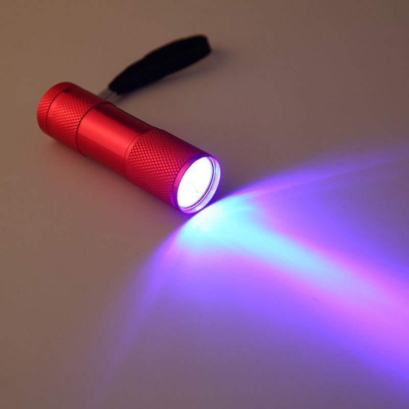 1 Đèn Pin Mini 9 Bóng Led UV Không Trượt Dùng Kiểm Tra Tiền Bằng Tia UV Tiện Dụng