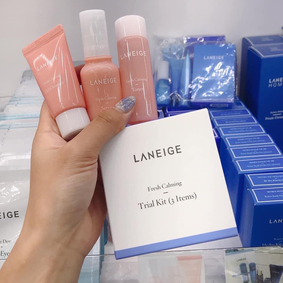 BỘ DƯỠNG SÁNG DA 3 MÓN LANEIGE FRESH CALMING TRIAL KIT CHÍNH HÃNG - 4775