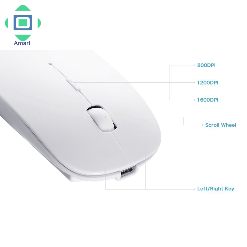 (Shop Amart) Chuột không dây Bluetooth siêu mỏng kèm dây sạc USB | BigBuy360 - bigbuy360.vn