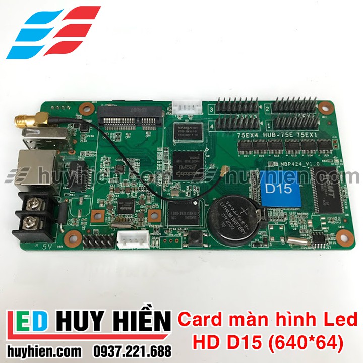 Card HD D15 (USB, LAN) hỗ trợ 4 Tầng module led full color, màn hình led