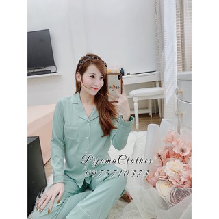 Pijamaclothes lụa xanh mint 033 dài dài