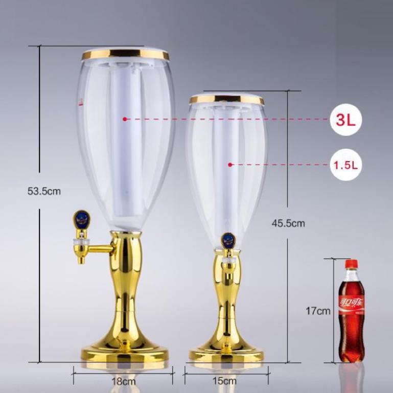 Tháp bia 3L mạ vàng ( ảnh thật )