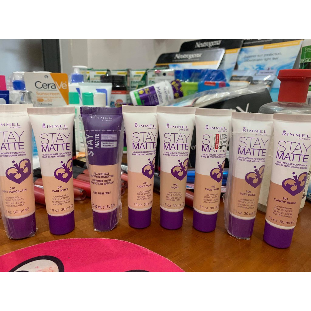 [hàng Auth] Kem nền Rimmel Stay Matte Liquid Mousse Foundation 30ml