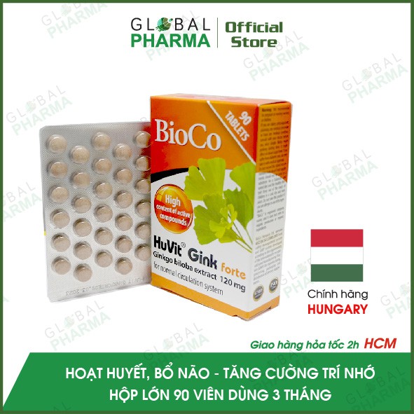 Viên uống BioCo Gink Forte bổ não, giảm stress, tăng cường trí nhớ (Hộp 90v)