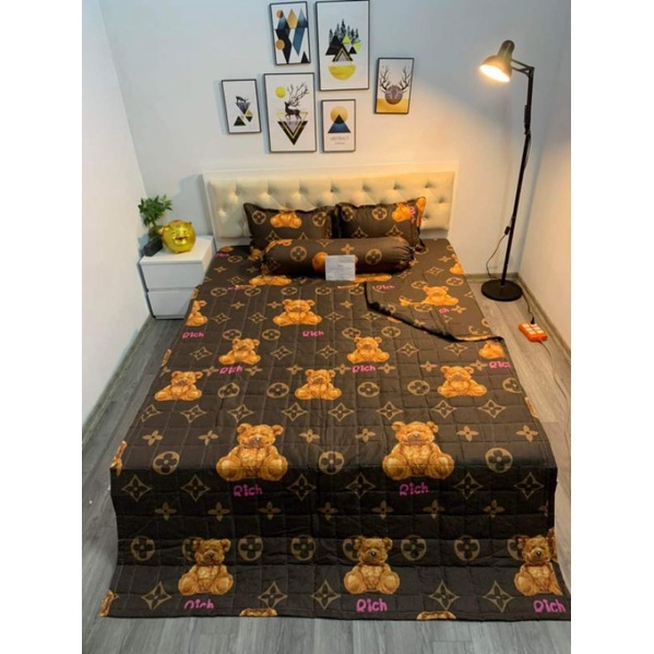Bộ Chăn hè Ga Gối Cotton Poly Combo 5 Món - Nhiều Mẫu Lựa Chọn