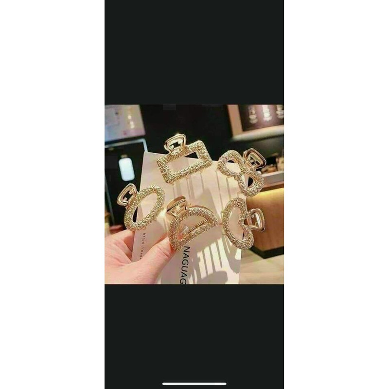 Set 5 Kẹp tóc đính đá vàng siêu xinh