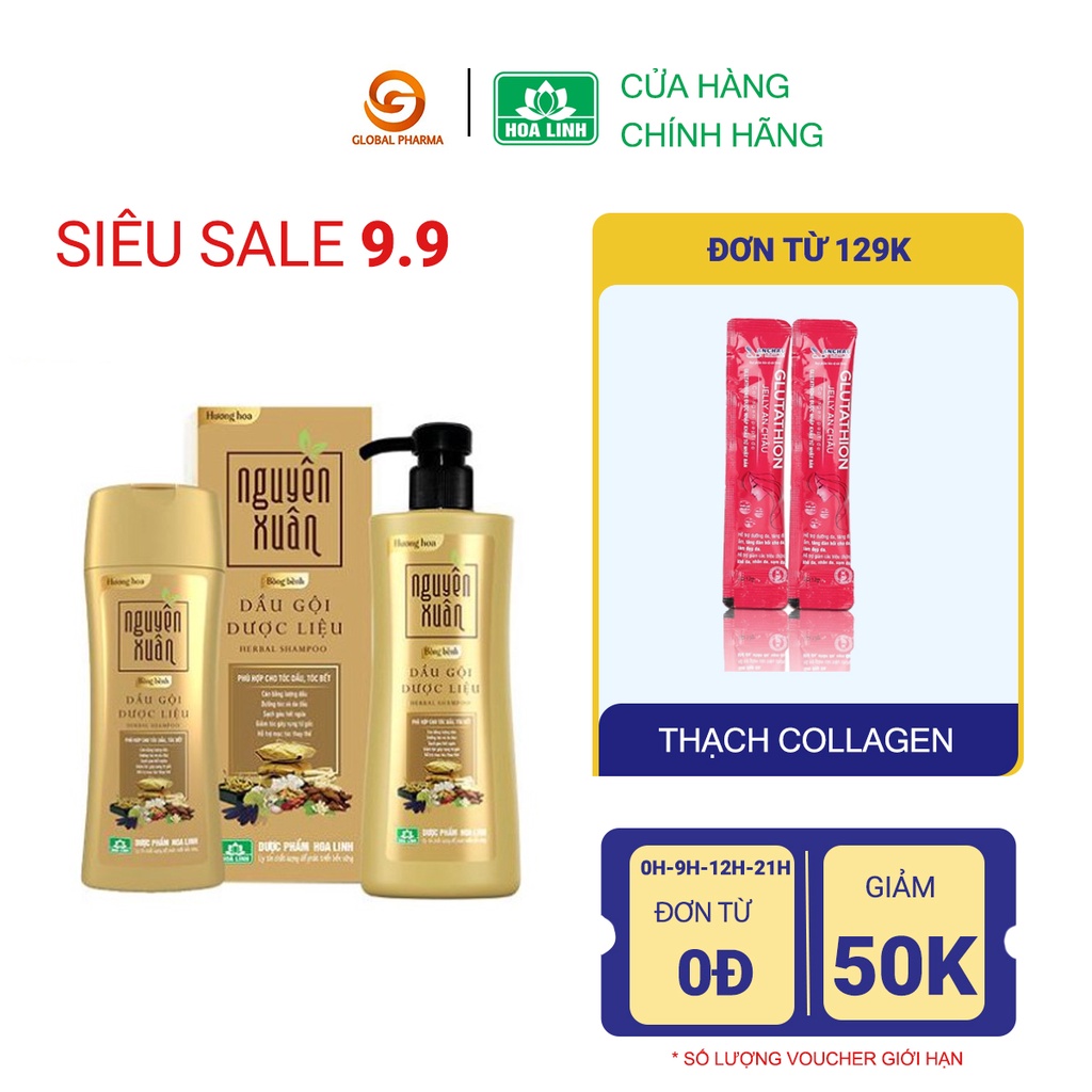 Dầu gội thảo mộc dành cho da dầu, dưỡng tóc chắc khỏe - Nguyên Xuân Bồng bềnh Hương hoa NX3 01