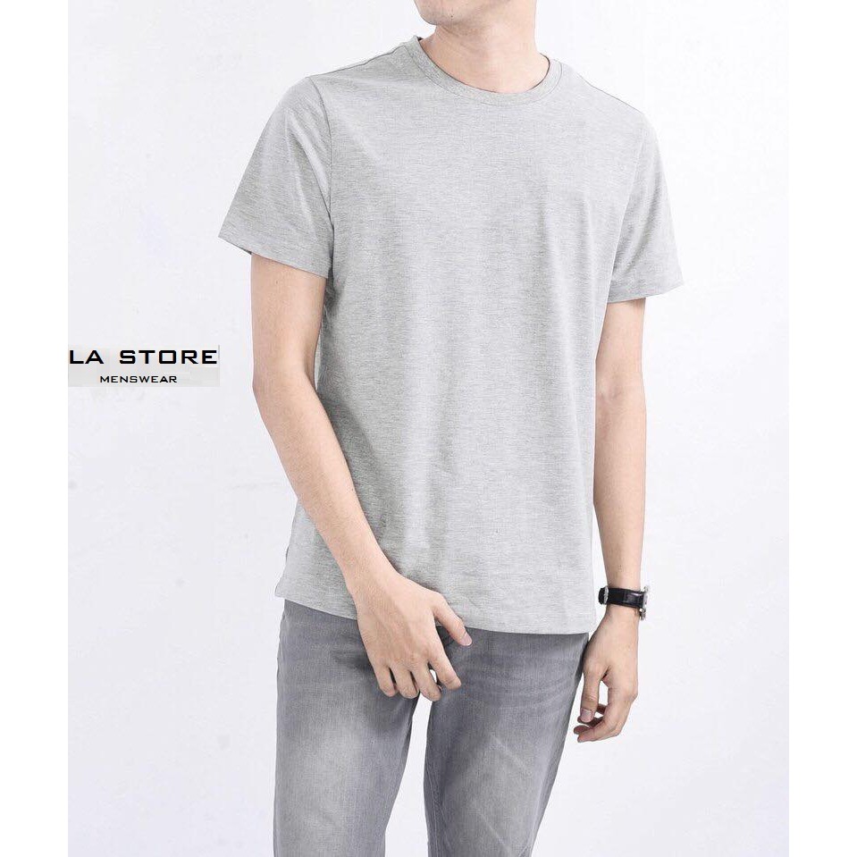 Áo thun trơn basic màu xám size nhỏ XS (nam nữ dưới 50kg)