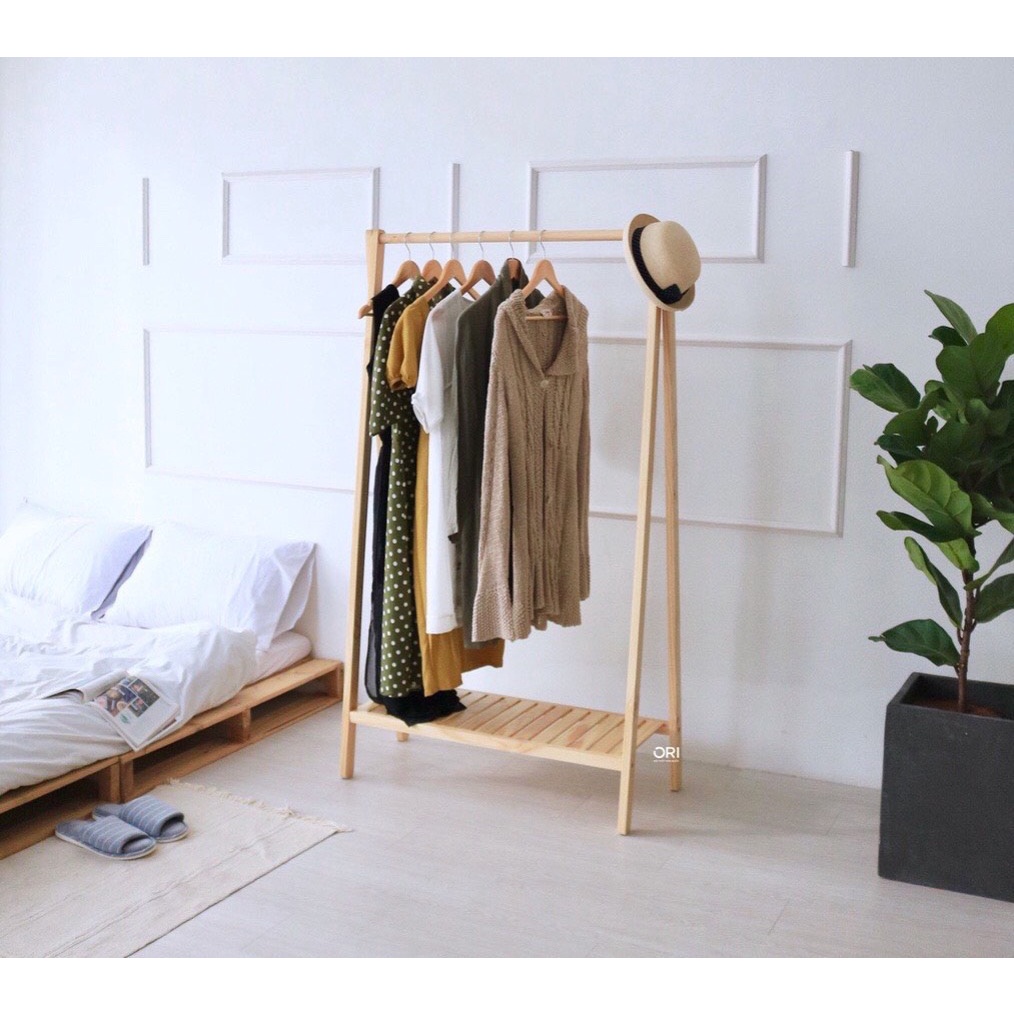 GIÁ TREO QUẦN ÁO HÀN QUỐC 1 TẦNG SIZE L - A HANGER 1F NATURAL - NỘI THẤT DECOR FAMILY