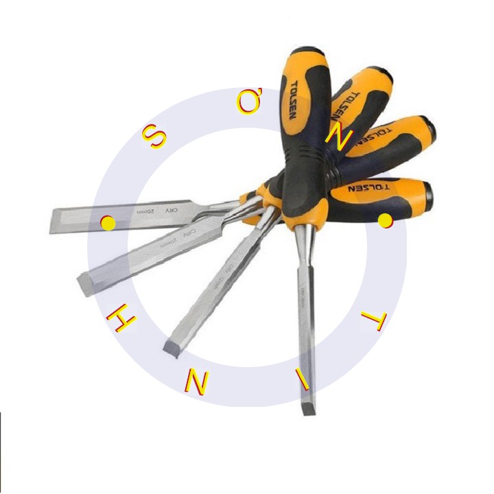 Bộ 4 Đục gỖ Cán Nhựa Tolsen 25384 6,13,19,25mm