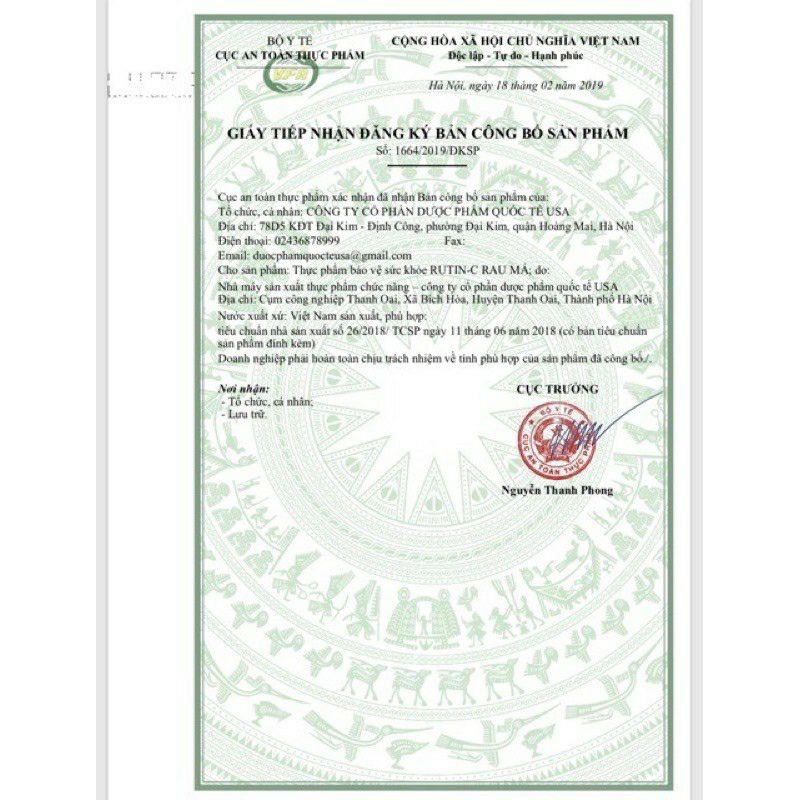 Rutin c rau má hộp 30v