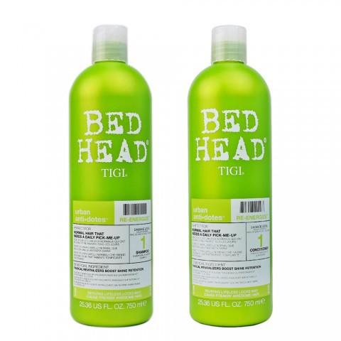 Dầu gội và xả Tái Tạo Sinh Lực URBAN ANTIDOTES Re-Energize 750ml - Bed Head Tigi