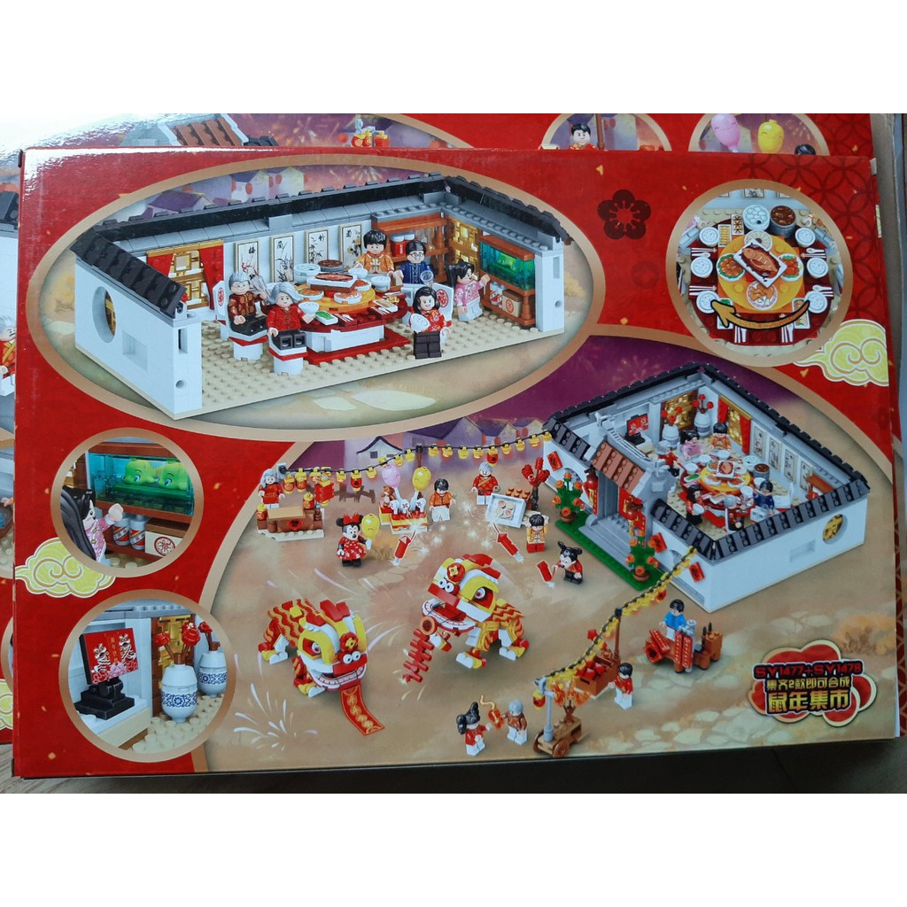 Lắp ráp mô hình SY 1477 bữa cơm sum vầy ngày tết