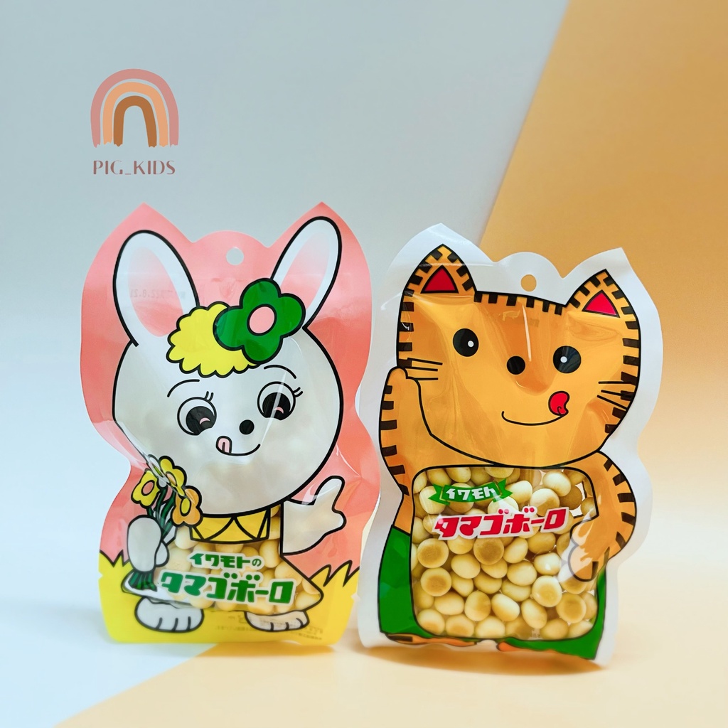 Bánh Bi Men Sữa Mèo Thỏ Iwamoto 50g Nhật Bản Cho Bé Ăn Dặm