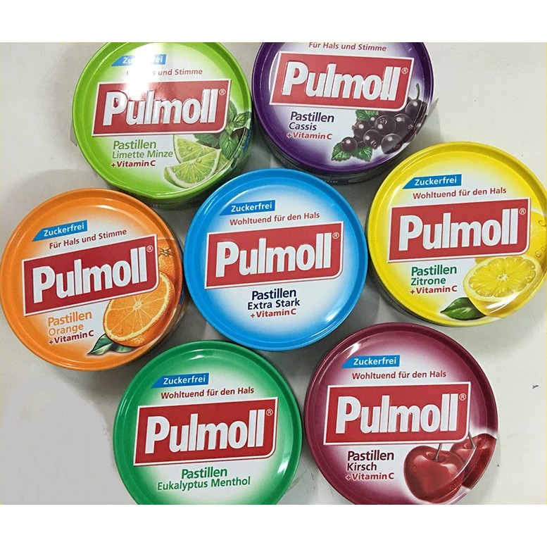 Kẹo Ngậm Ho Không Đường PULMOLL Hộp Kim Loại 50g