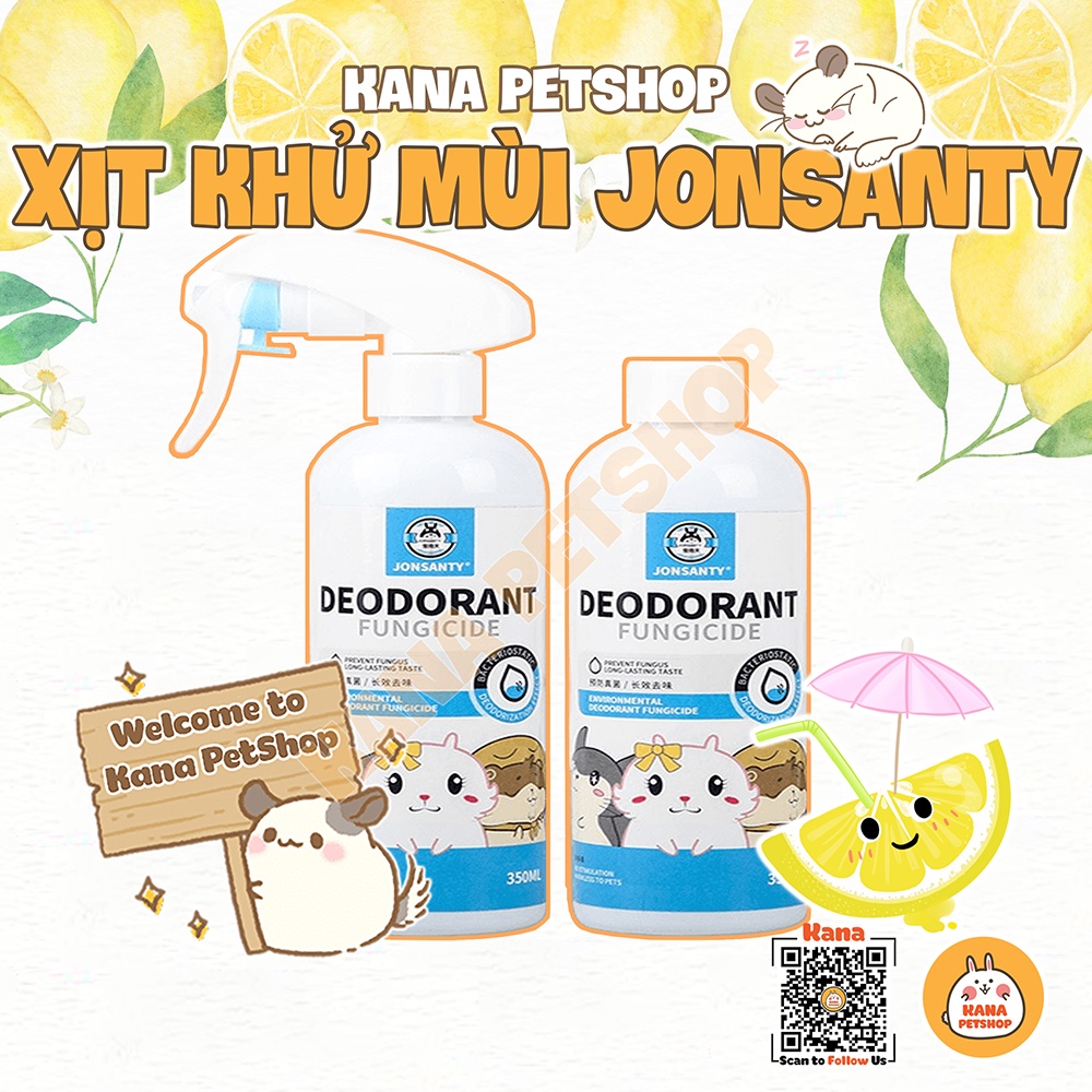 Xịt Khử Mùi Jonsanty FREESHIPXịt Kháng Khuẩn Hương Chanh Hamster, Guinea Pig, Thỏ, Sóc bắc mỹ,chinchilla