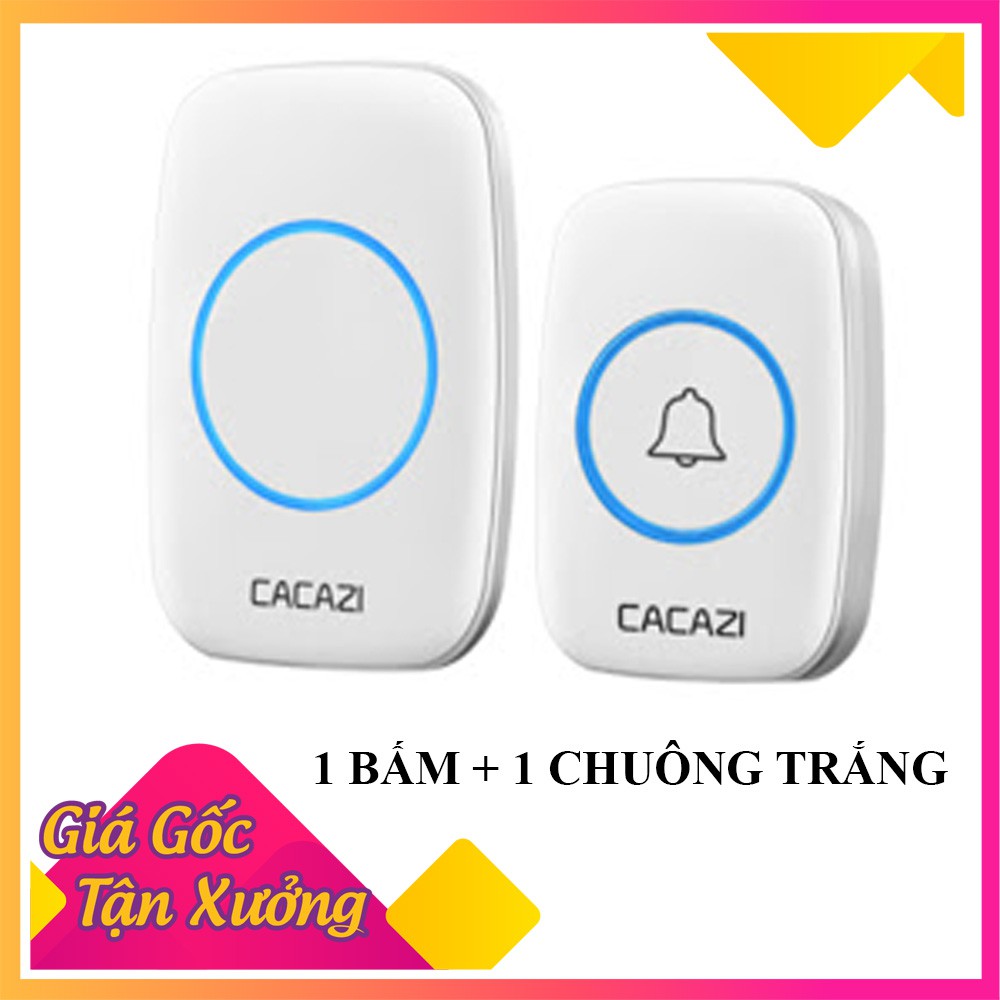 Chuông cửa không dây Cacazi A10 -  36 kiểu nhạc chuông, bảo hành 1 đổi 1 trong 3 tháng - Chống Nước