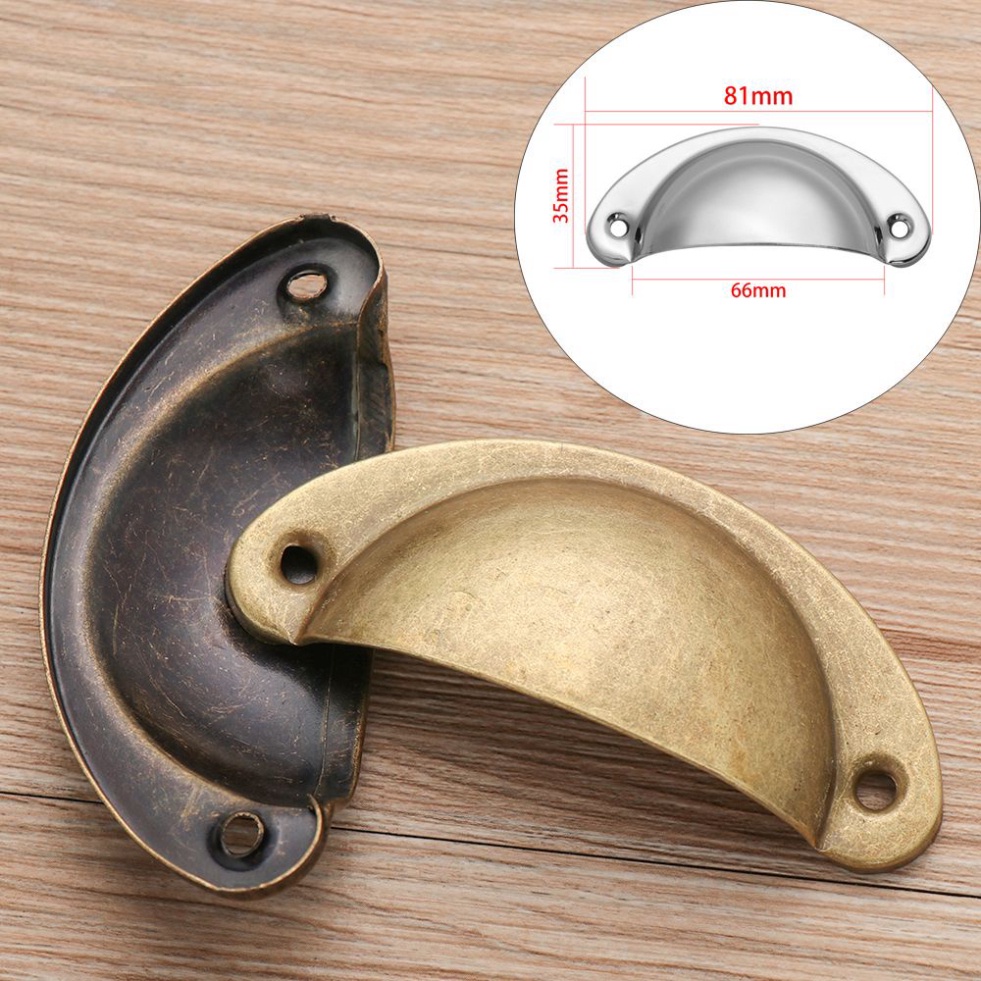 Tay nắm cửa tủ hình vỏ sò phong cách cổ điển kèm vít, tay nắm tủ bếp móc phong cách Âu Mỹ