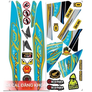 Tem WAVE ALPHA(50cc-100cc) màu xanh lục bảo mới tem 3 lớp chống phai màu