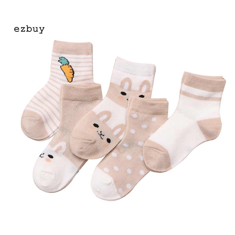 Set 5 đôi vớ vải cotton thoáng khí thoải mái sành điệu dành cho bé
