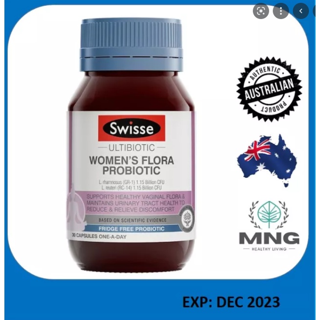 Viên uống men phụ khoa cân bằng giảm hôi vùng kín Swisse Ultibiotic Womens Flora Probiotic 30 viên - có mã check code