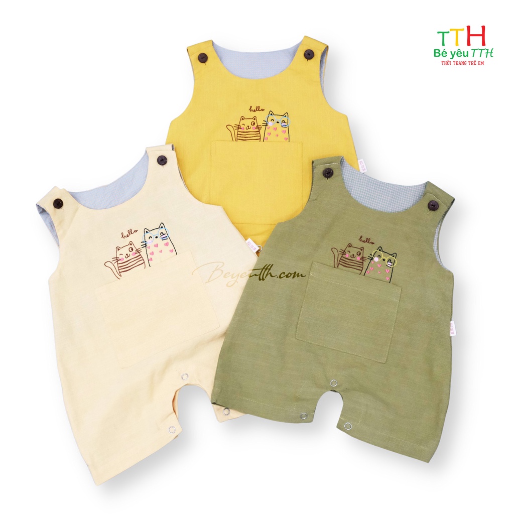 Quần yếm đùi bé trai phong cách Hàn Quốc - BÉ YÊU TTH - size 3-24th