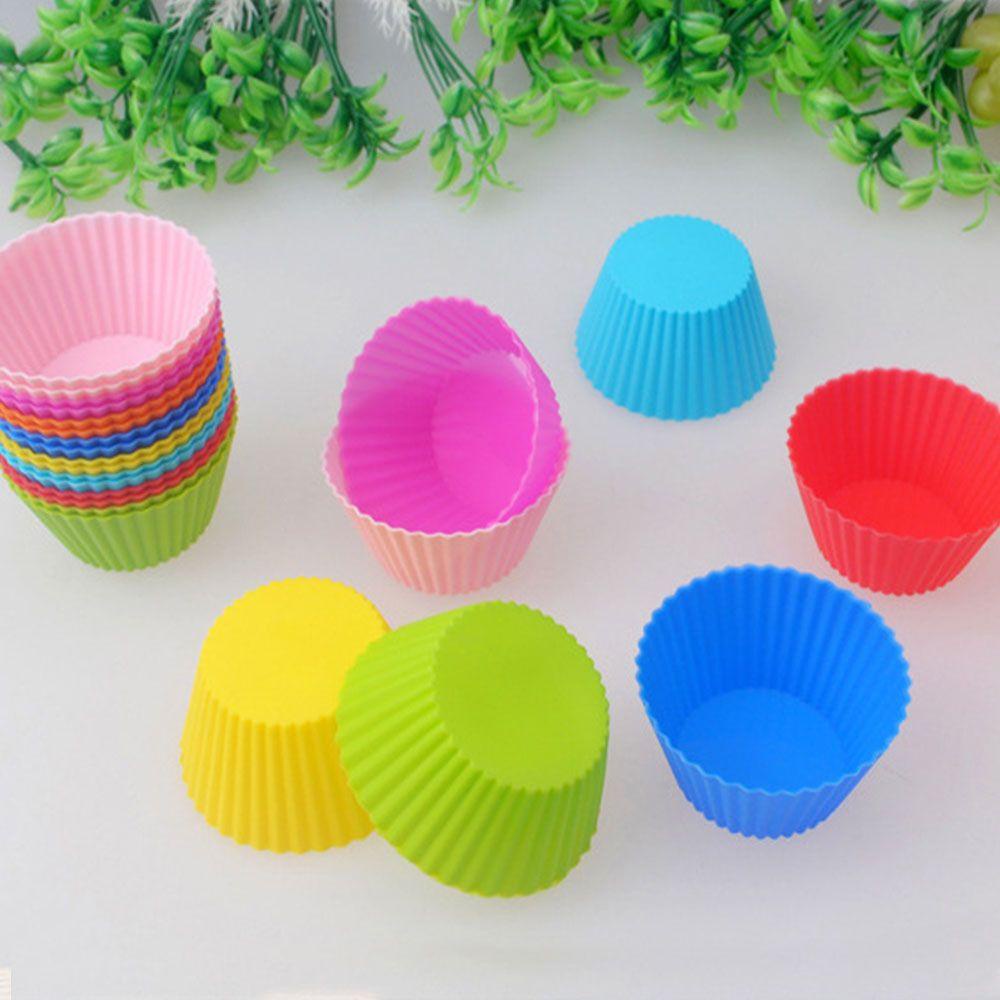 Khuôn Silicon Làm Bánh Muffin / Sô Cô La Nhiều Màu Sắc