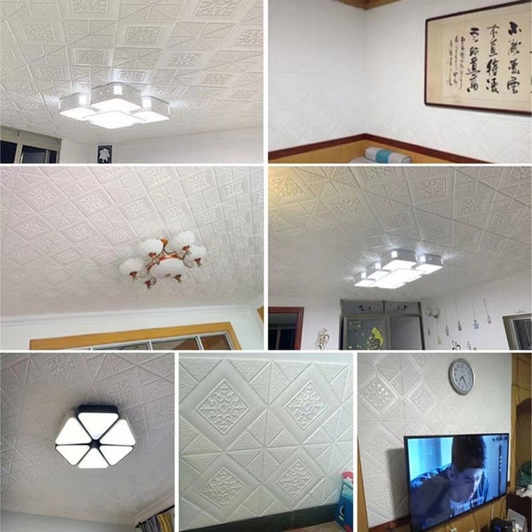 1 Miếng Dán Trang Trí Trần Nhà Bằng Xốp 3D Chống Thấm Nước DIY 2022