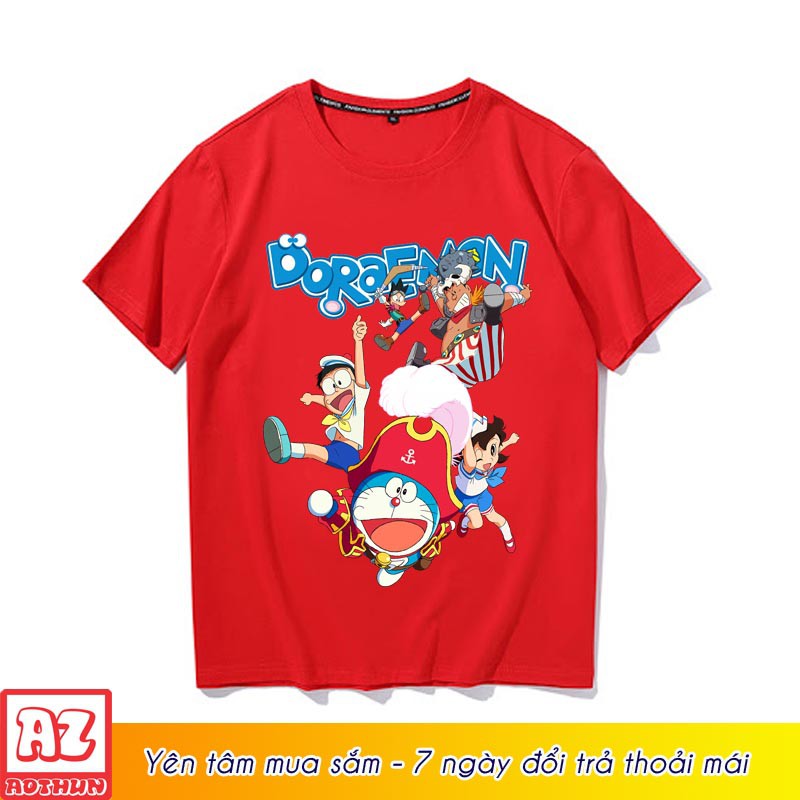 Áo thun Doremon trẻ em màu trắng đỏ cam xanh biển - Doraemon M2585