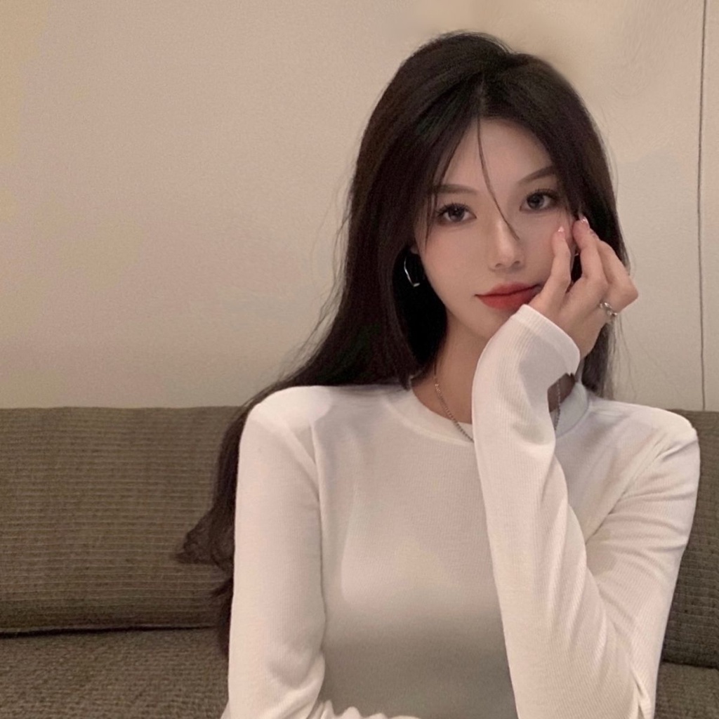 Áo thun COZOKC tay dài dáng ôm xẻ tà sành điệu dễ phối đồ