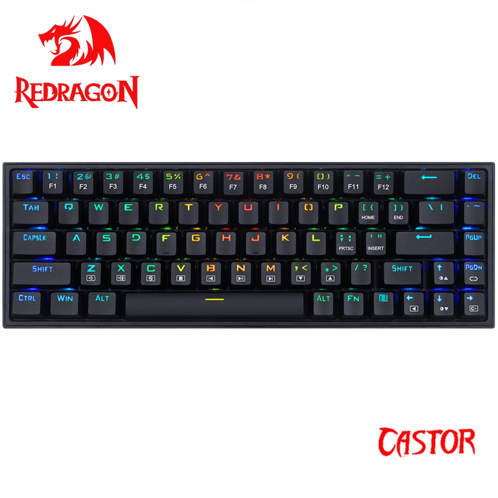 Bàn phím cơ chơi game Redragon CASTOR K631 RGB 68 phím có dây tiện lợi