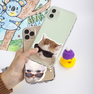 Ốp điện thoại TPU trong dáng vuông họa tiết chó mèo thích hợp cho IPHONE 7 8 PLUS XR