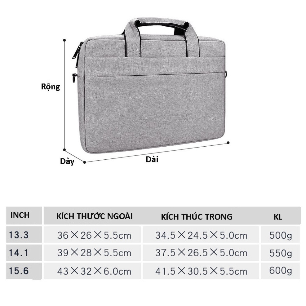 NDA Cặp đựng laptop Laptop, túi chống sốc Macbook nhiều ngăn, chống nước, có tay xách và quai mang 15.6, 14.1,13.3 inch  | BigBuy360 - bigbuy360.vn