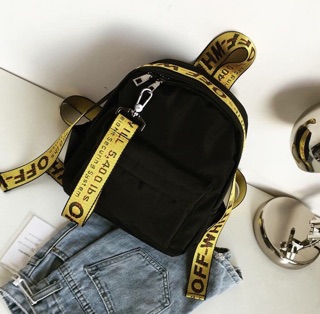 [FREESHIP❤️] Balo thời trang nữ Off White dây vàng 6830